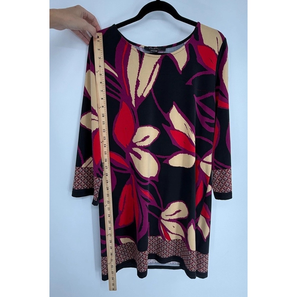 Calessa Dress Womens Large Black Floral Romantic Dark Cottagecore Boho Tunic - Picture 3 of 6